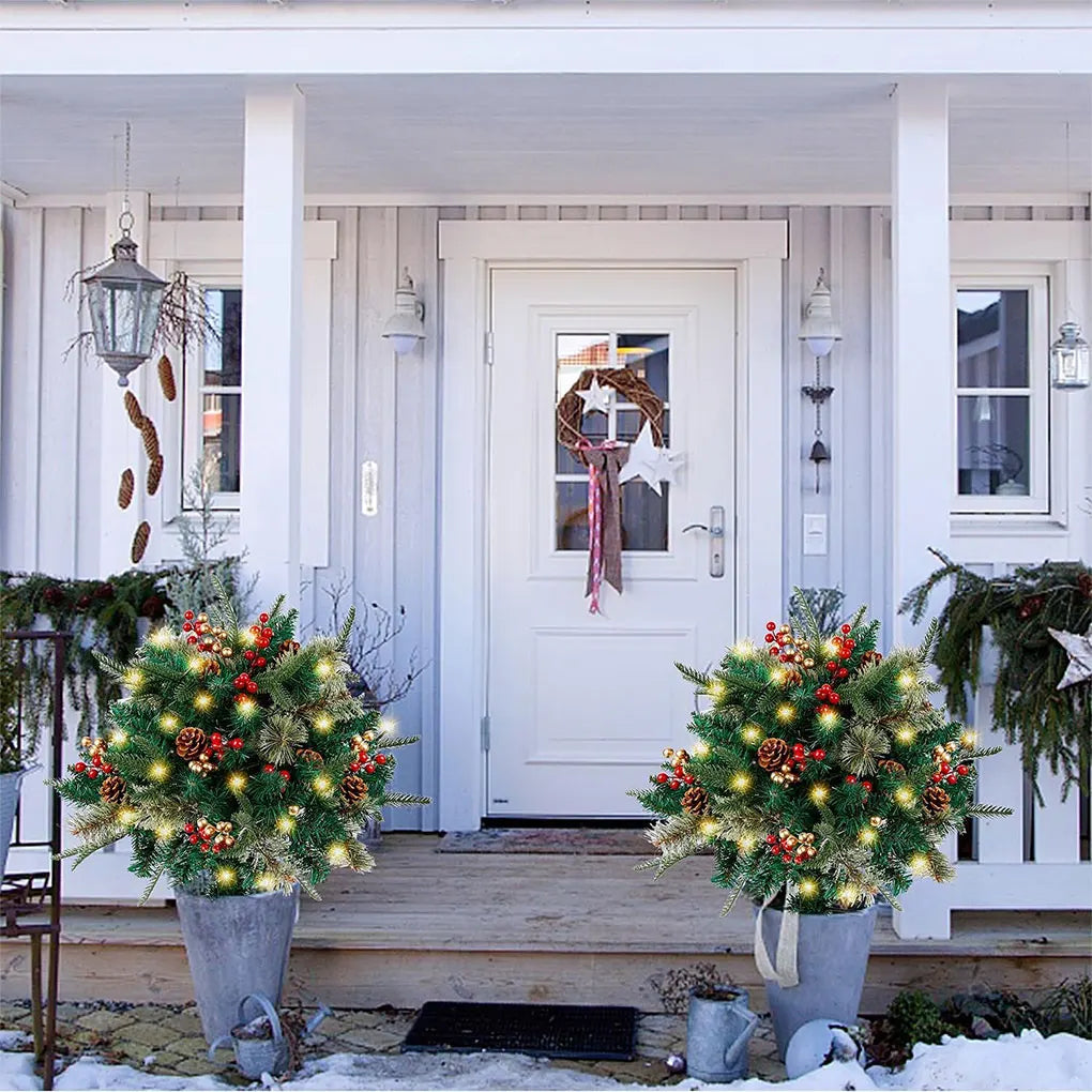 Ledsen™ ChristmasBushes: Outdoor LED Lighted Christmas Bushes Planter ...