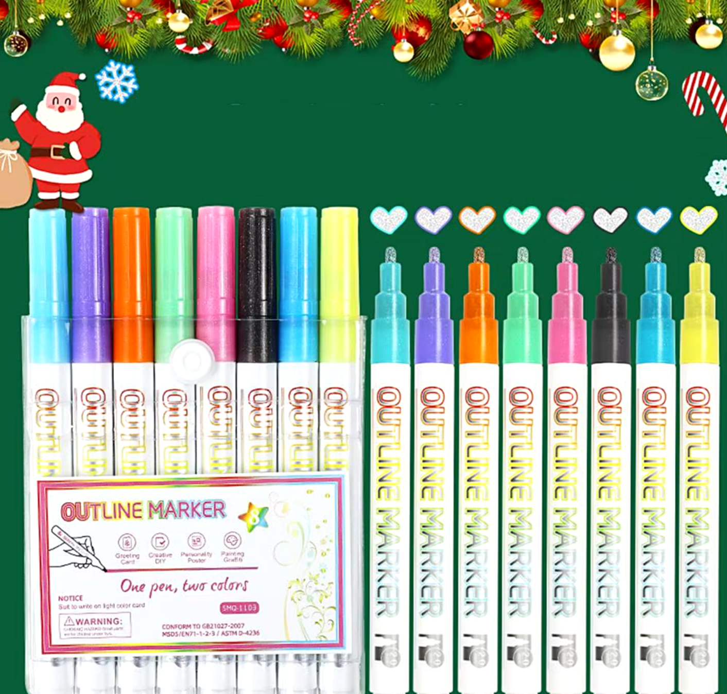 DoubleMarker - Colorful And Metalic Double Line Pen Markers – Emiblue ...