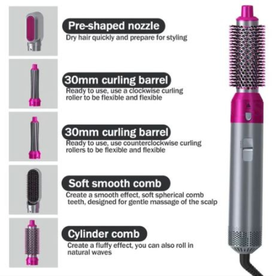 Rose® HairStyler - 5 in 1 Professional Hair Styler Brush Set