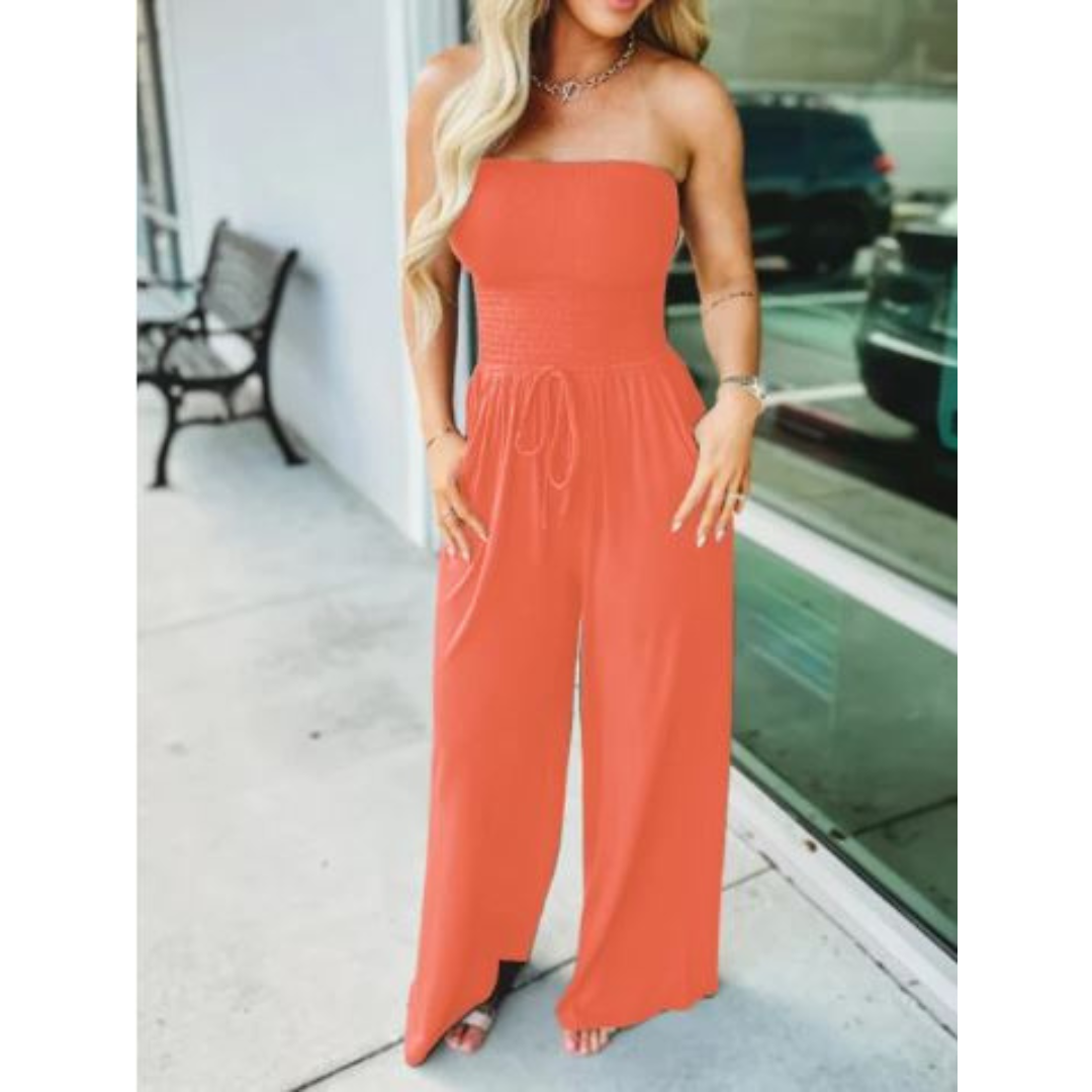 Icone™ Jumpsuit: Tube Top Solid Color Jumpsuit