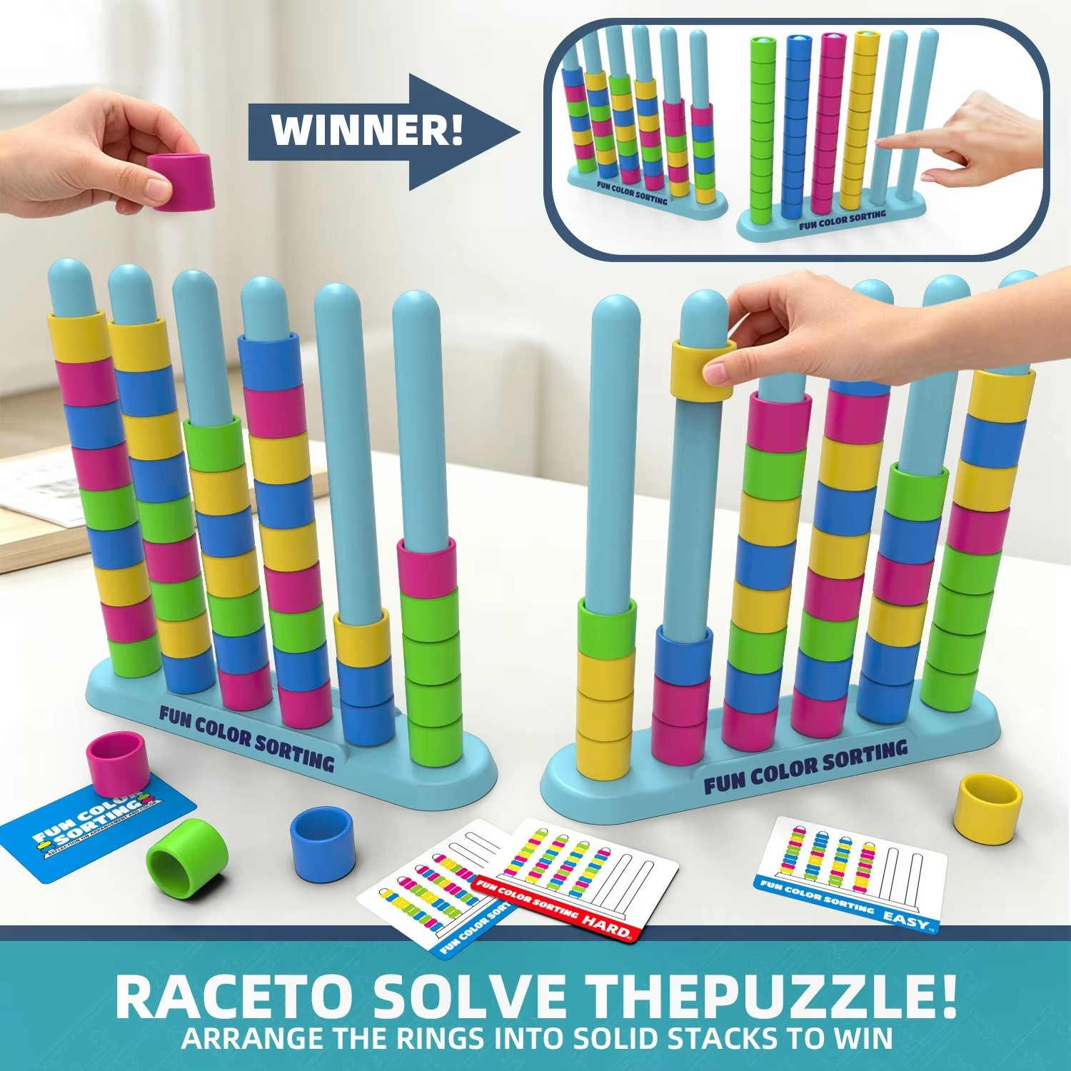 Kletshuts™ ColorStack: Color Stacking Game Challenge Kids Toy – Emiblue ...
