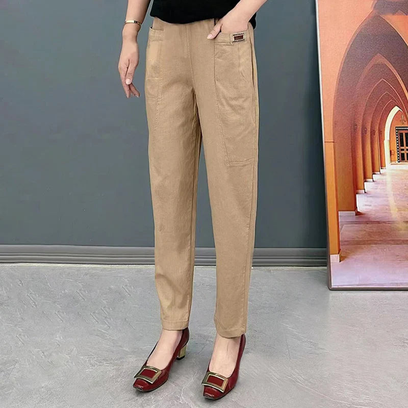 Icone™ CottonPants: Elastic Cotton Pants for Women